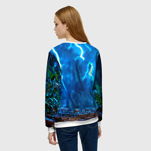 Женский свитшот Кенгуру в разрядах молнии / 3D-Белый – фото 4