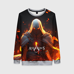 Свитшот женский Assassins Creed fire, цвет: 3D-меланж
