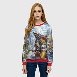 Свитшот женский Assassins Creed winter, цвет: 3D-красный — фото 2