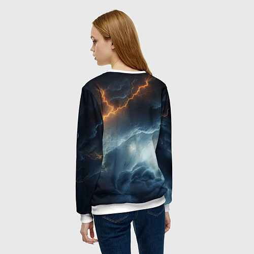 Женский свитшот Kingdom Come Deliverance 2 молнии в небе / 3D-Белый – фото 4