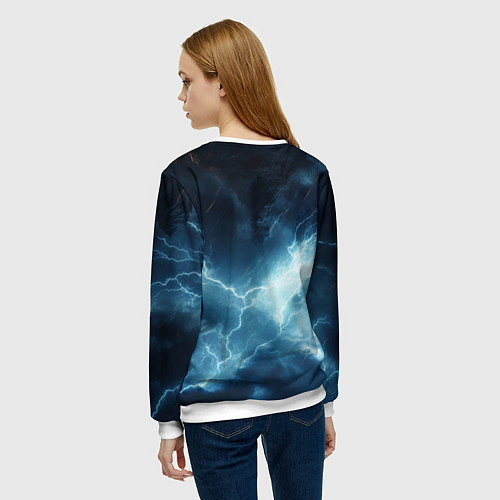 Женский свитшот Kingdom Come Deliverance 2 logo sky / 3D-Белый – фото 4