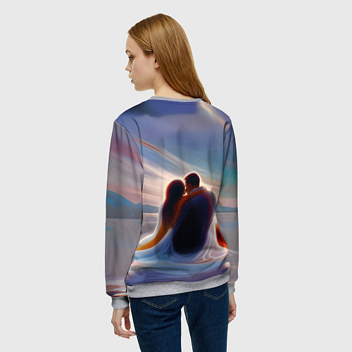 Женский свитшот Влюбленные на рассвете / 3D-Меланж – фото 4