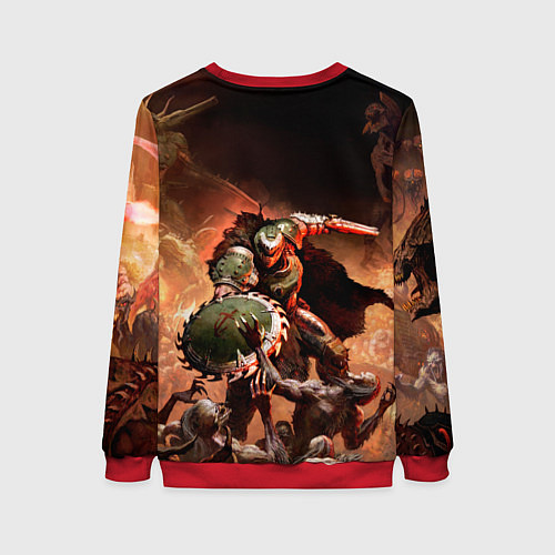 Женский свитшот Doom slayer Doom the dark ages / 3D-Красный – фото 2