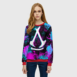 Свитшот женский Assassins creed shadows - neon color, цвет: 3D-красный — фото 2