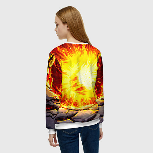 Женский свитшот Аист в огне / 3D-Белый – фото 4