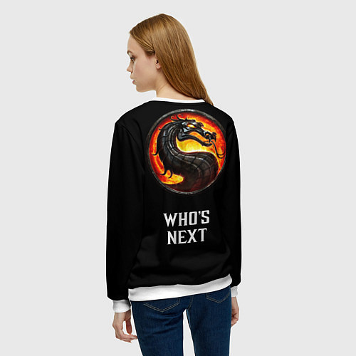 Женский свитшот Mortal kombat - Scorpion / 3D-Белый – фото 4