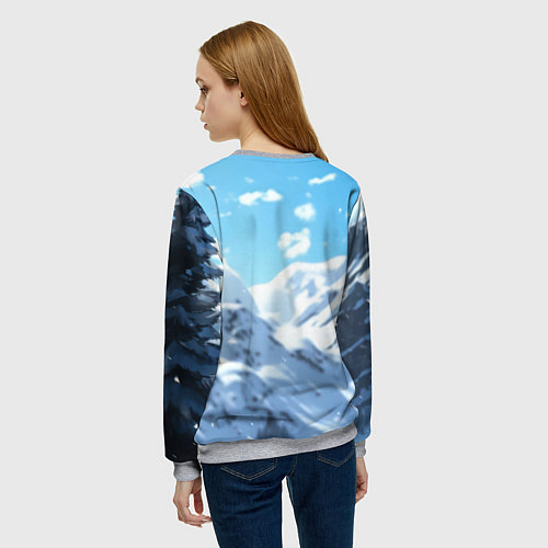 Женский свитшот Волк русский / 3D-Меланж – фото 4