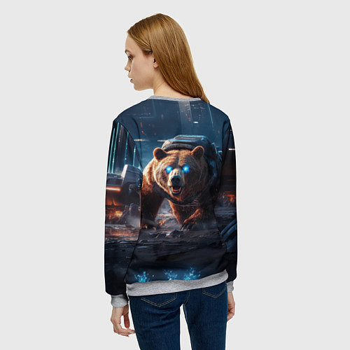 Женский свитшот Русский медведь-победитель / 3D-Меланж – фото 4