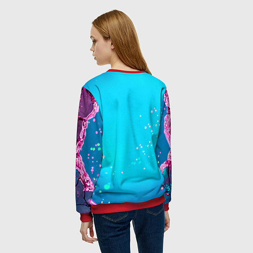 Женский свитшот Страусиная голова / 3D-Красный – фото 4