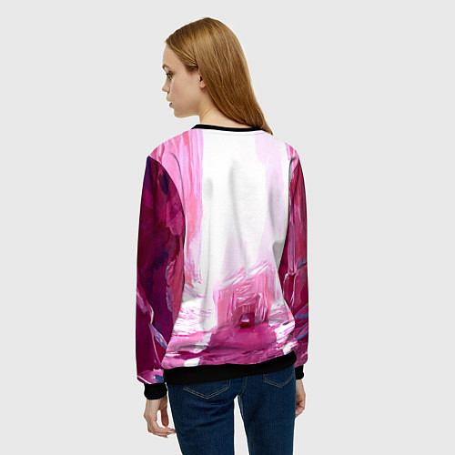 Женский свитшот Пингвин в розовом / 3D-Черный – фото 4