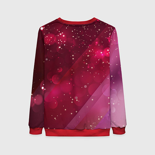 Женский свитшот Герб Москвы на розовом фоне / 3D-Красный – фото 2