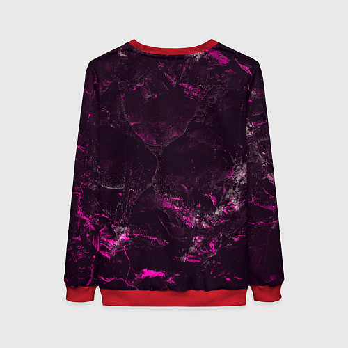 Женский свитшот Герб Москвы на текстурном фоне / 3D-Красный – фото 2