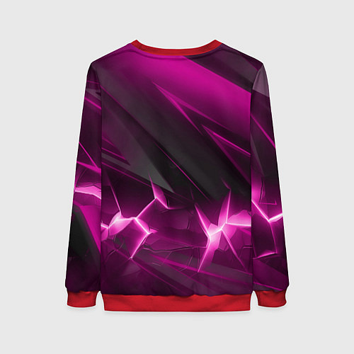 Женский свитшот Георгий Победоносец розовый фон / 3D-Красный – фото 2