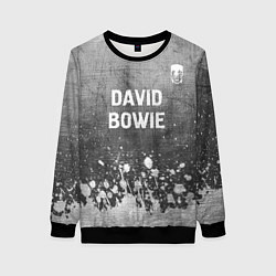 Свитшот женский David Bowie - grey gradient посередине, цвет: 3D-черный