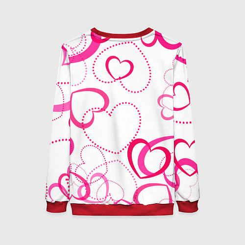 Женский свитшот Подборка сердец / 3D-Красный – фото 2