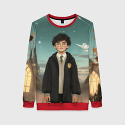 Свитшот женский Гарри Поттер и белая сова, цвет: 3D-красный