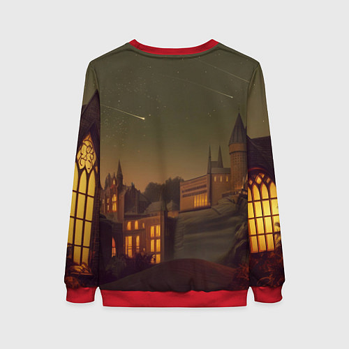 Женский свитшот Гарри Поттер в красной куртке / 3D-Красный – фото 2
