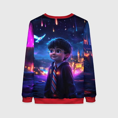 Женский свитшот Гарри Поттер и волшебное небо / 3D-Красный – фото 2