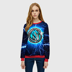 Свитшот женский Даллас Маверикс в разрядах молний, цвет: 3D-красный — фото 2