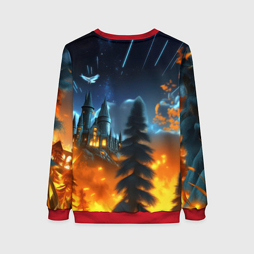 Женский свитшот Гарри Поттер замок в небе / 3D-Красный – фото 2