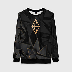 Свитшот женский The Sims golden poly, цвет: 3D-черный