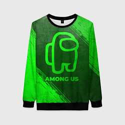 Свитшот женский Among Us - green gradient, цвет: 3D-черный