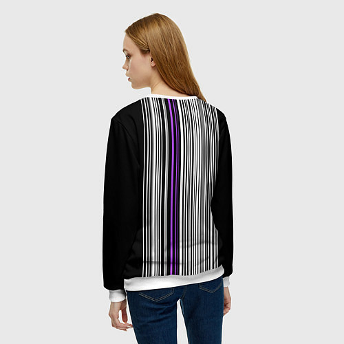 Женский свитшот Штрихкод зебра / 3D-Белый – фото 4