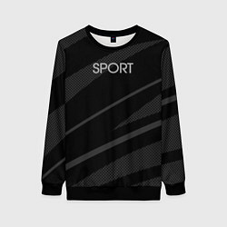 Свитшот женский Sport чёрный с серым абстрактный, цвет: 3D-черный