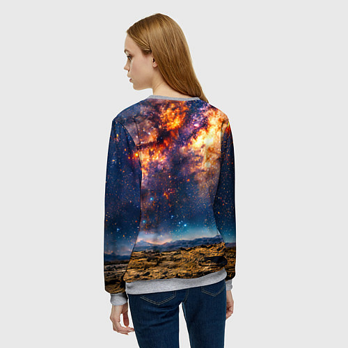 Женский свитшот Немецкий дог и космическое небо / 3D-Меланж – фото 4