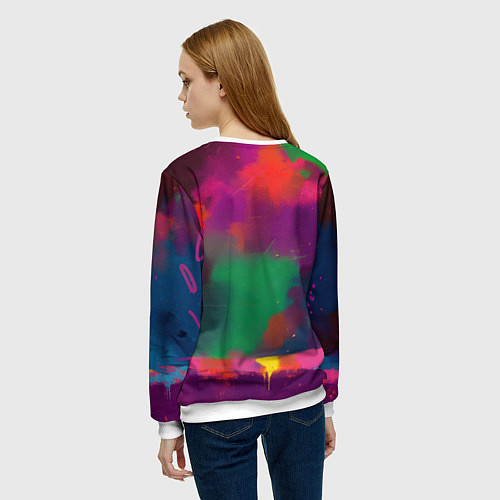 Женский свитшот Джокер в краске / 3D-Белый – фото 4