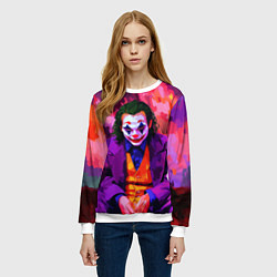 Свитшот женский Джокер рисунок красками, цвет: 3D-белый — фото 2