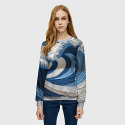 Свитшот женский Волна из нитей, цвет: 3D-меланж — фото 2