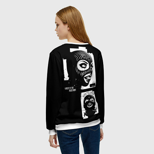 Женский свитшот Crosses with splashes of paint / 3D-Белый – фото 4