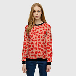 Свитшот женский Сердца любви, цвет: 3D-черный — фото 2