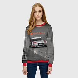 Свитшот женский Автогонки на шорт-треке Audi sport racing team, цвет: 3D-красный — фото 2