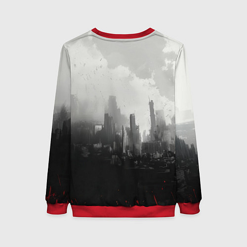 Женский свитшот Джокер черно-белый стиль / 3D-Красный – фото 2