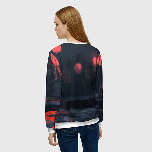 Женский свитшот Джокер в пустом баре / 3D-Белый – фото 4