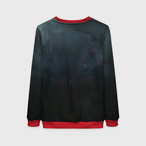 Женский свитшот Джокер в черном фоне / 3D-Красный – фото 2