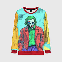 Женский свитшот Джокер в красном костюме