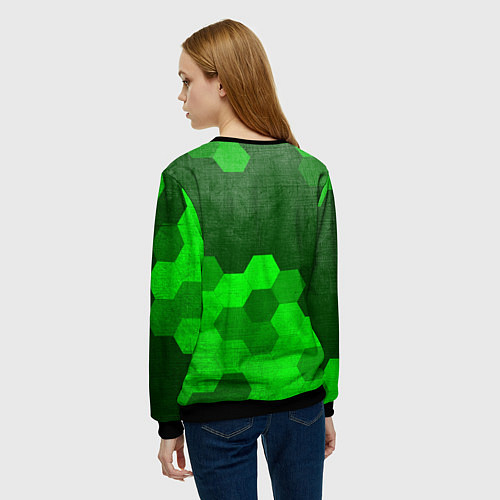 Женский свитшот Daewoo - green gradient посередине / 3D-Черный – фото 4