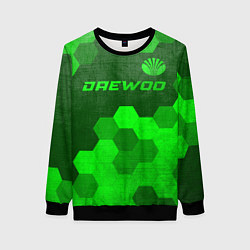 Свитшот женский Daewoo - green gradient посередине, цвет: 3D-черный