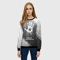 Свитшот женский Death Stranding - grey gradient, цвет: 3D-черный — фото 2