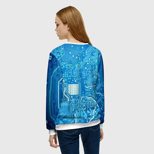 Женский свитшот Системная плата / 3D-Белый – фото 4