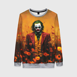 Свитшот женский Джокер в поле цветов, цвет: 3D-меланж