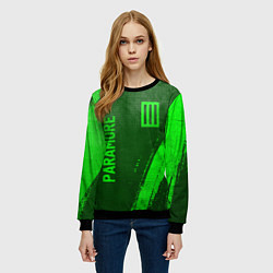 Свитшот женский Paramore - green gradient вертикально, цвет: 3D-черный — фото 2