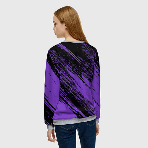 Женский свитшот The color is purple and black / 3D-Меланж – фото 4