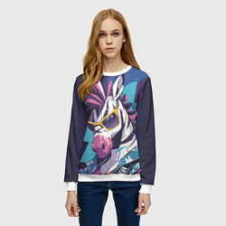 Свитшот женский Модная зебра, цвет: 3D-белый — фото 2