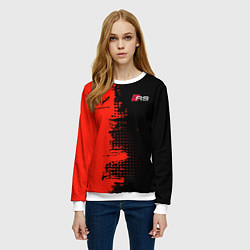 Свитшот женский AUDI quattro black and red, цвет: 3D-белый — фото 2