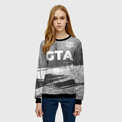 Свитшот женский GTA - grey gradient посередине, цвет: 3D-черный — фото 2