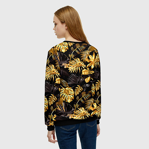 Женский свитшот Золотые тропики / 3D-Черный – фото 4